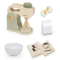 DREWNIANY MIKSER KUCHENNY ZIELONY BLENDER AKCESORIA ZESTAW VIGA POLARB