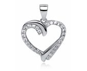 RODOWANY SREBRNY WISIOREK SERCE HEART CYRKONIE