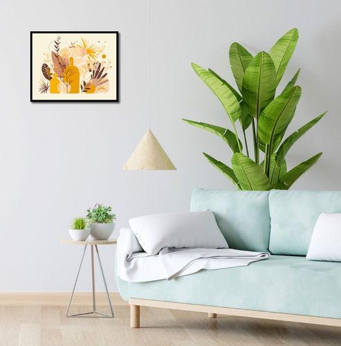 Plakat 50x40cm Złote Rośliny na Arena.pl