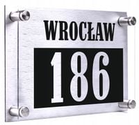 Tabliczka ADRESOWA nr domu miasto 30x20 dibond plexi + DYSTANSE montażowe