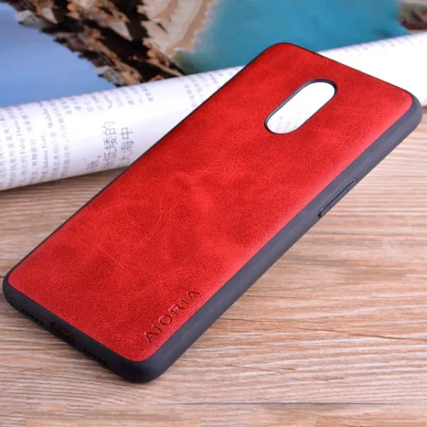 Etui AIORIA Vintage LEATHER do OnePlus 6T czerwony zdjęcie 1