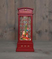 Kula śnieżna latarnia budka telefoniczna 10×25 cm z LED dekoracja świąteczn