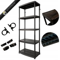 Regał plastikowy wzmocniony 250kg 180x74x40 5P ZAŚLEPKI PÓŁKI I