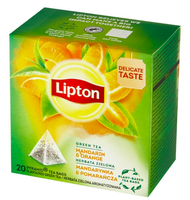 LIPTON EKSPRESOWA PIRAMIDKA 20SZT ZIELONA MANDARYNKA POMARAŃCZA