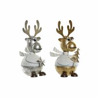 ozdoby świąteczne DKD Home Decor Metal Renifer (14 x 13 x 27 cm) (2 pcs)
