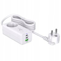 ŁADOWARKA SIECIOWA 2 x USB Typ-C + USB + 230 V - GaN EVO - 65 W