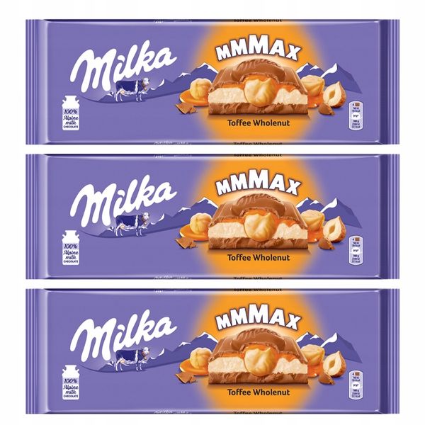Pakiet 3szt MILKA HAZELNUTS TOFFEE 300G zdjęcie 1