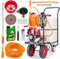 OPRYSKIWACZ SPALINOWY WÓZKOWY TACZKOWY 60L 28M PM-OPS-60K