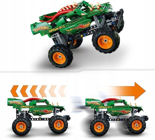 LEGO TECHNIC Monster Jam Dragon 2w1 klocki 42149 krokodyli pojazd zestaw 7+ na Arena.pl