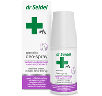 Dr Seidel DEO Spray do zębów psa kota CHLORHEKSYDYNA kamień świeży oddech