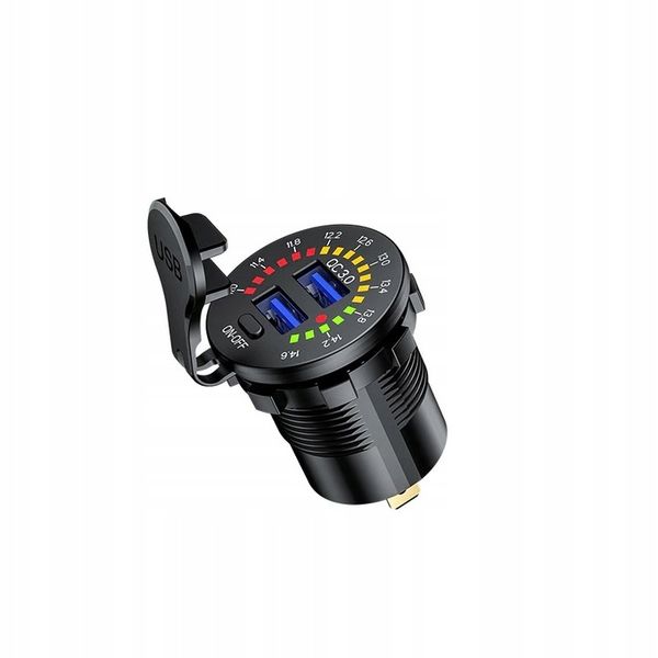 WOLTOMIERZ SAMOCHODOWY ŁADOWARKA USB QUICK CHARGE 3.0 USB USB-C 5V 3A zdjęcie 8