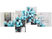 140CM 70 OBRAZ MAGNOLIE NIEBIESKICH KOLORACH ŚCIENNY