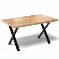 STÓŁ DO KUCHNI JADALNI SALONU METALOWE NOGI X LOFTOWY 100x60CM DĄB ZŁOTY