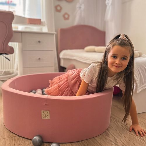 Suchy Basen z Kulkami 90x30 Kojec dla Dzieci Różowy Smart 200 piłek MISIOO na Arena.pl
