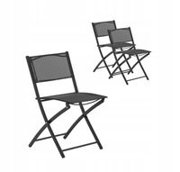 KRZESŁO ogrodowe CZARNE SKŁADANE małe KRZESŁO WĘDKARSKIE na balkon metal