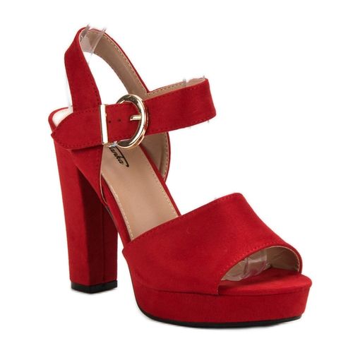 Czerwone Sandałki Na Platformie r.36 na Arena.pl