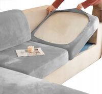 POKROWIEC NA KANAPĘ NAROŻNIK LEŻANKĘ siedzisko elastyczny welur 95-135 CM