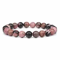 BRANSOLETKA DAMSKA Z KAMIENIA NATURALNEGO RODONIT