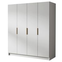 Szafa SALVADOR I 200 cm-pojemna garderoba-BIAŁY+ZŁOTY