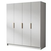 Szafa SALVADOR I 200 cm-pojemna garderoba-BIAŁY+ZŁOTY
