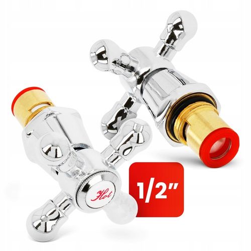 2X POKRĘTŁO KUREK UCHWYT BATERII KRANU RETRO POKRĘTŁA GŁOWICE na Arena.pl