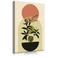 Obraz Na Płótnie Styl Boho Minimalizm Liście Natura Gałązki 50cm x 70cm