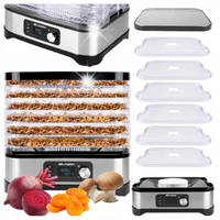 SUSZARKA DO GRZYBÓW OWOCÓW WARZYW ZIOŁ 6 TAC LCD + TIMER INOX MOC 450W