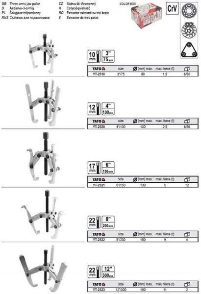 ŚCIĄGACZ TRÓJRAMIENNY 150MM YATO zdjęcie 6