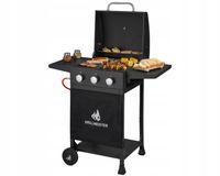 Grill gazowy 3 Palnikowy GrillMeister 9 kW 2 półki kółka Reduktor Ciśnienia