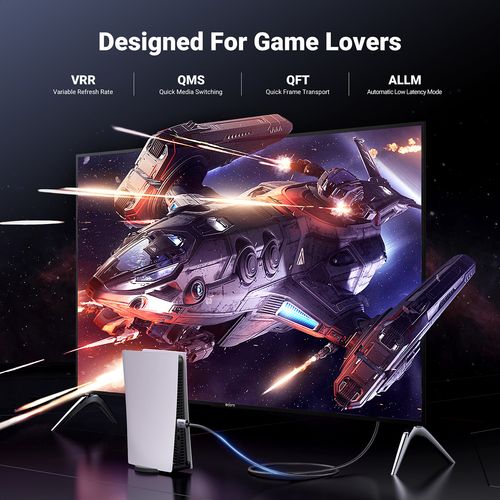 Kabel przewód HDMI 2.1 8K certyfikowany VRR QMS QFT ALLM 3m - szary na Arena.pl