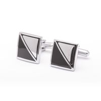 Spinki do mankietów czarno srebrne