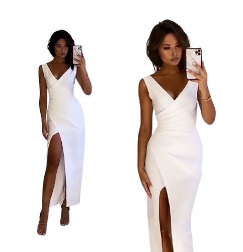 Zoja ECRU SUKIENKA na jedno ramię ślubna L na Arena.pl