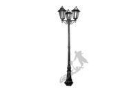 LAMPA D03 Z KLOSZEM ALUMINIOWYM 3-OŚW. ŻELIWNA LAMPA OGRODOWA RETRO ELEGANCKA DO OGRODU ZEWNĘTRZNA