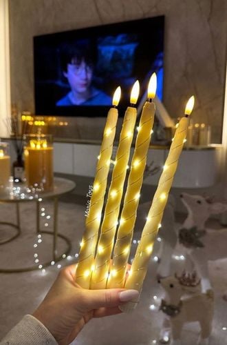 Świece stożkowe LED bezpłomieniowe stożkowe 27 cm na baterie 6 sztuk na Arena.pl