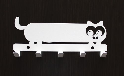 Metalowy wieszak ścienny na ręczniki ubrania klucze loft KOTEK biały na Arena.pl