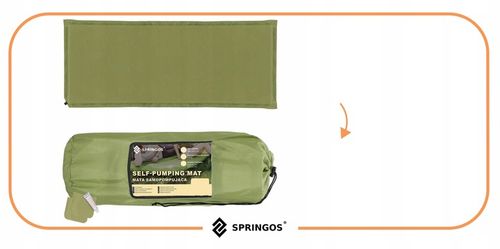 MATA SAMOPOMPUJĄCA KARIMATA 180x50cm MIĘKKA ZIELONA GRUBA POKROWIEC MATERAC na Arena.pl