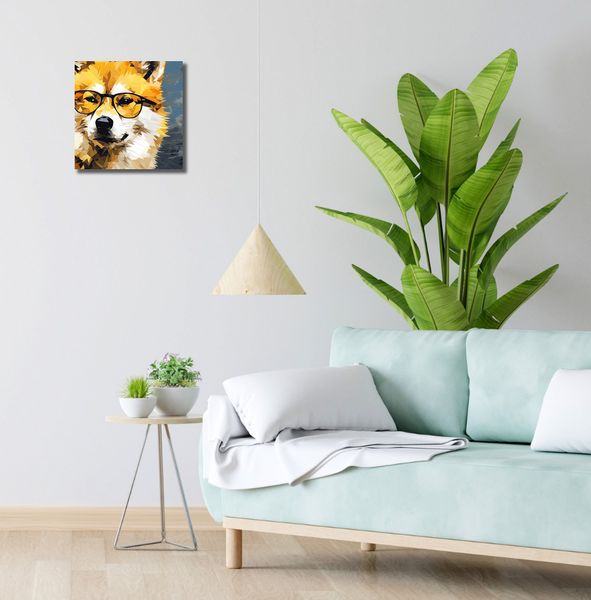 Obraz 30x30cm Intelektualny Psiak zdjęcie 2