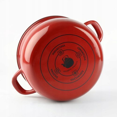 Garnek emaliowany czerwony HELENA 6,5L Gaz Indukcja Tradycyjny na Arena.pl