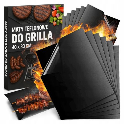12x MATA TEFLONOWA TACKA NA GRILLA DO PIECZENIA SMAŻENIA WIELORAZOWA na Arena.pl