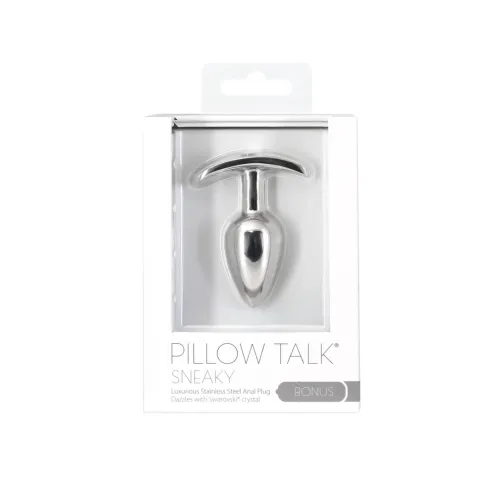 pillow talk sneaky - stalowy plug z kryształem, miniwibrator, 6.6 cm na Arena.pl