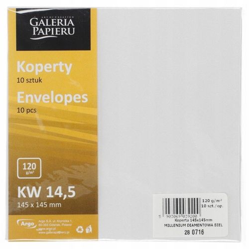 koperta 145x145mm millenium diame biel 120g (10) na Arena.pl
