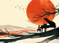 Plakat 55x40cm Pianistka