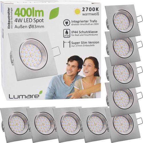 Led Wpuszczany Spot 4W 83X83Mm Ip44 2700K 9 Szt. na Arena.pl