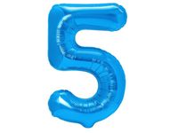 Balon foliowy "cyfra 5", ciemno niebieska, 100 cm [balon na hel]