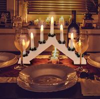 ŚWIECZNIK ADWENTOWY ŚWIECZKI LAMPKI ŚWIĄTECZNY DEKORACJA OKNO 7 led BIAŁY