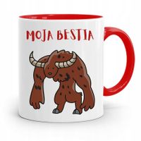 Kubek Czerwony Prezent Dla Chłopaka Moja Bestia Z Nadrukiem Ze Zdjęciem