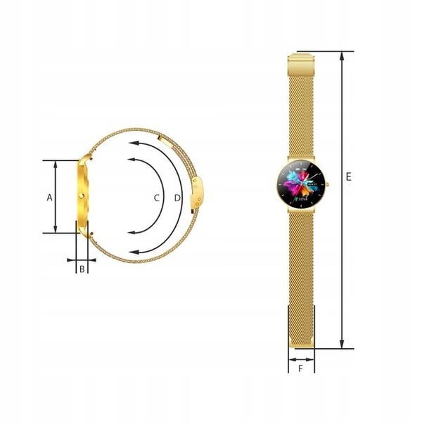 Smartwatch Zegarek Damski Złoty Manta Alexa LUX GOLD 2 Paski menu PL zdjęcie 3