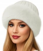 CZAPKA DAMSKA ZIMOWA CIEPŁA FUTRZANA MODNA ELEGANCKA FUTERKOWA