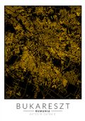 Bukareszt złota mapa - plakat 60x80 cm