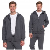 Ciepła Bluza Męska Dresowa Rozpinana z Kapturem Bawełniana MORAJ SZARA L